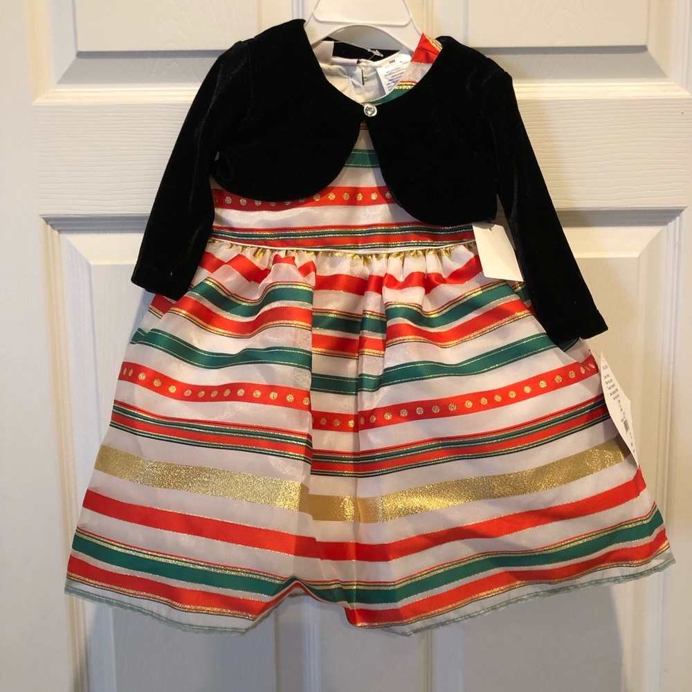 Blueberi Boulevard Christmas Dress, 24 Months